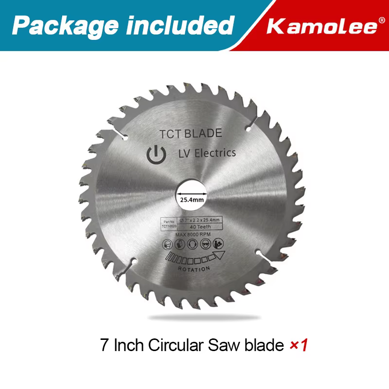 Kamolee-Lame de scie circulaire électrique, 7 pouces, 180mm, 25.4mm, pour couper l'acier, l'aluminiu