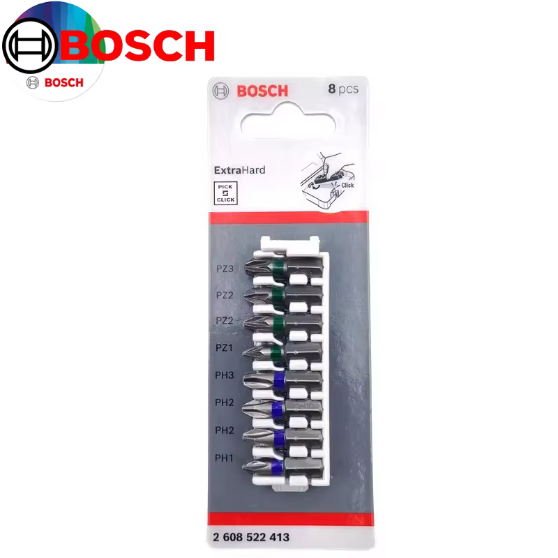 Bosch-Forets à percussion 2608522413, extra durs, jeu de têtes de tournevis, accessoires d'outils, 2