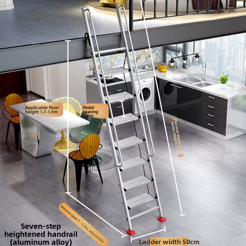 Échelle de loft multifonctionnelle en alliage d'aluminium épaissi d'intérieur escaliers modernes éch