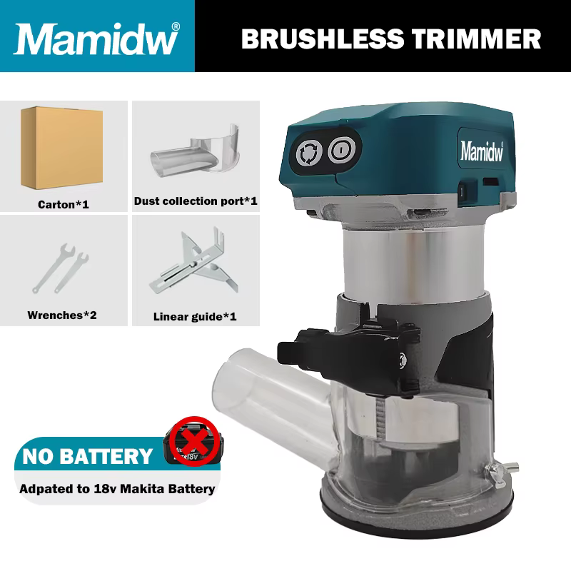 Mamidw tondeuse sans brosse routeur électrique sans fil charpentier fraisage gravure Machine à rainu