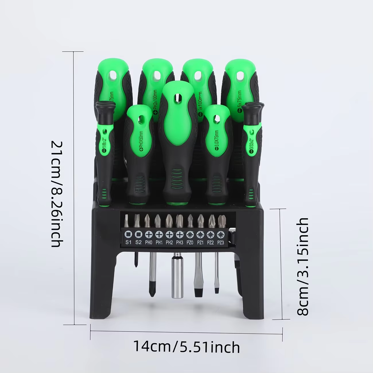 Ensemble de tournevis magnétiques 21 pièces avec étui antichoc, kit multi-embouts professionnel pour