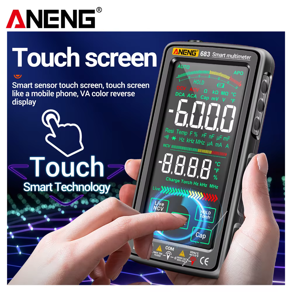 ANENG 683 multimètre intelligent haut de gamme tactile 6000 points multimètre Test multitesteur Rech