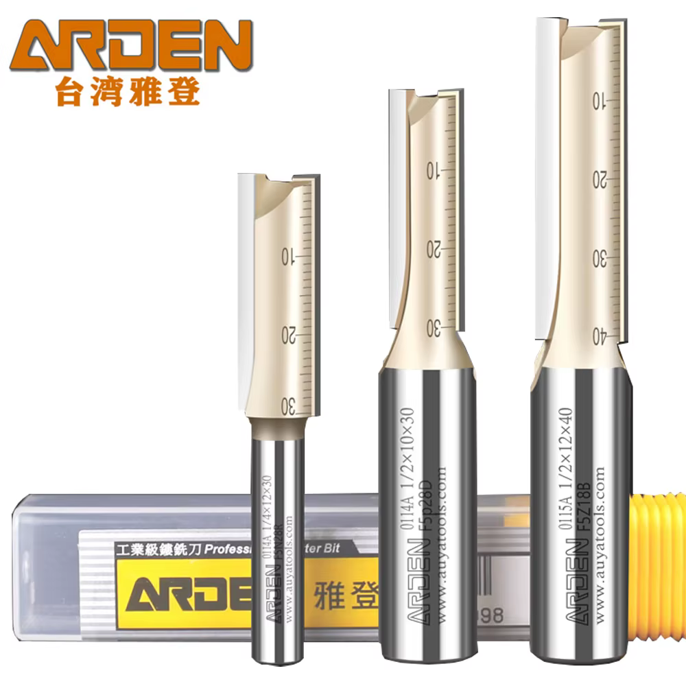 ARDEN – mèche de routeur droite métrique à 2 cannelures, tige de 1/4 1/2 pouces, diamètre de coupe d
