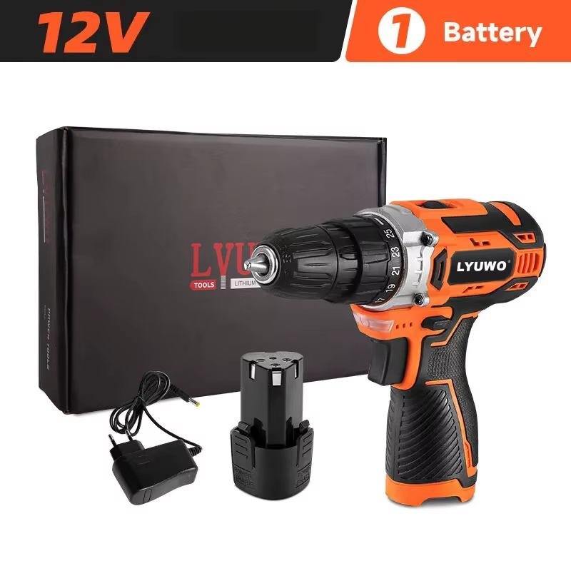 Perceuse sans fil 40 N.m 25 Plus 1 LYUWO, tournevis électrique, mandrin sans clé, deux vitesses, out