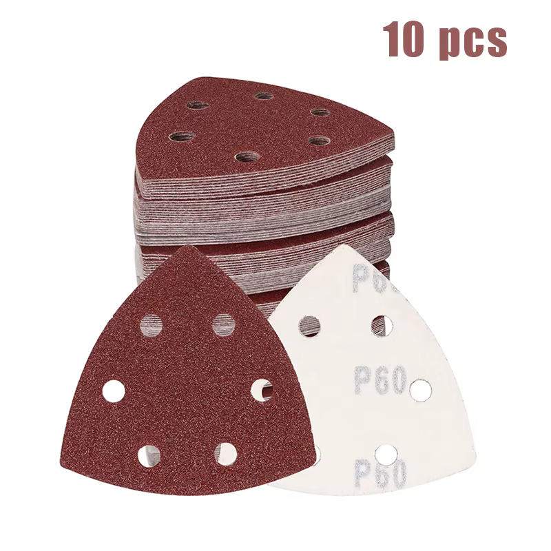 10/20/50 disques de ponçage triangulaires 90 mm, outils abrasifs à crochets et boucles pour ponceuse
