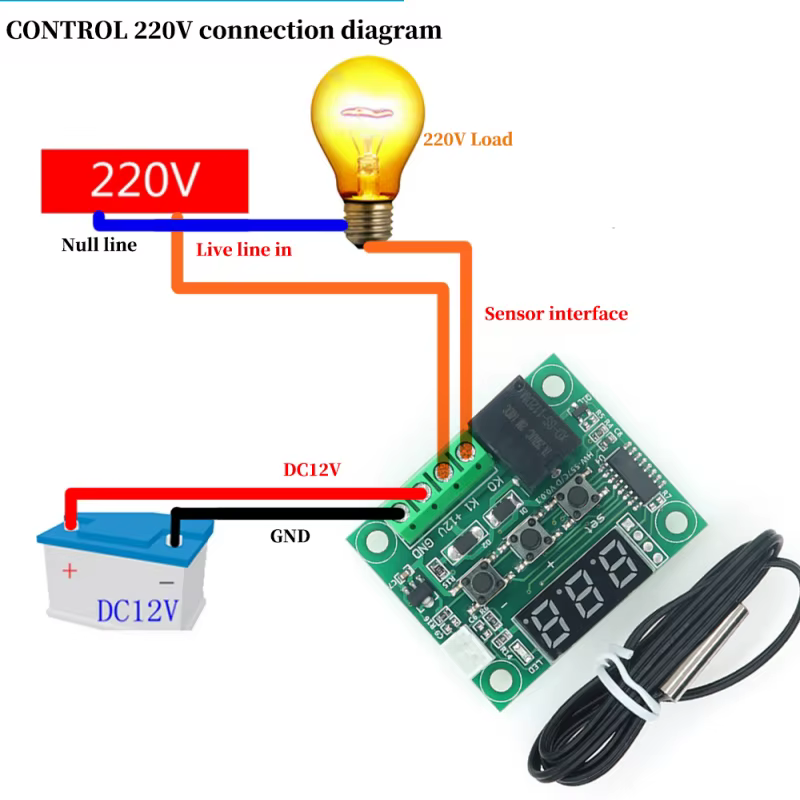 Javino W1209 DC 5 V 12 V chaleur froide température thermostat interrupteur de contrôle de températu