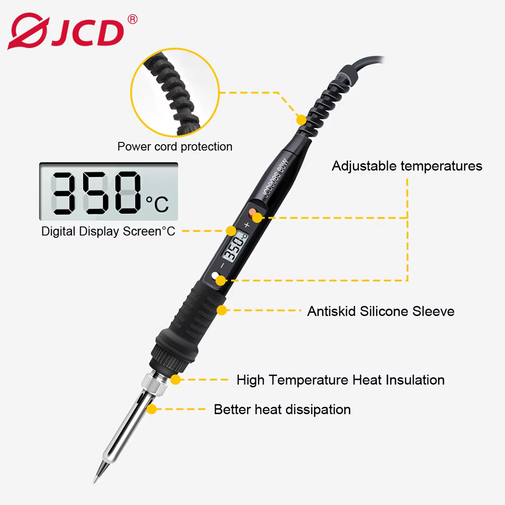 JCD 80W Kit de fer à souder électrique affichage LCD température réglable 220V 110V avec pâte à soud