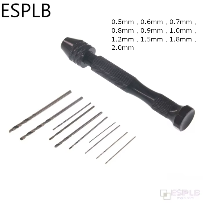 ESPLB foret à main avec 10 pièces/20 pièces forets hélicoïdaux outils rotatifs Mini Micro alliage d'