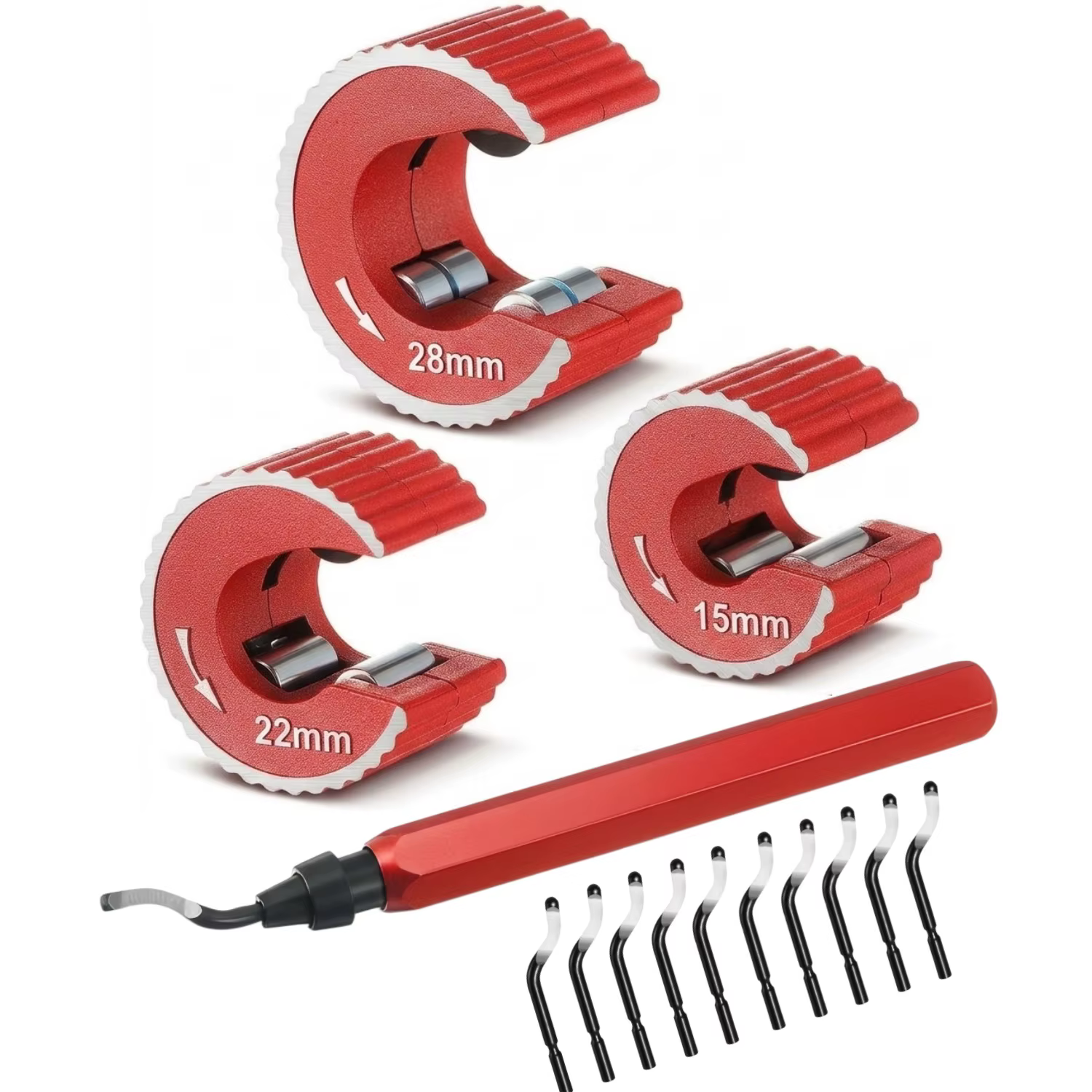 Ensemble de coupe-tuyaux en cuivre 3 pièces, outil de coupe de tuyaux en cuivre 15 mm (1/2''), 22 mm