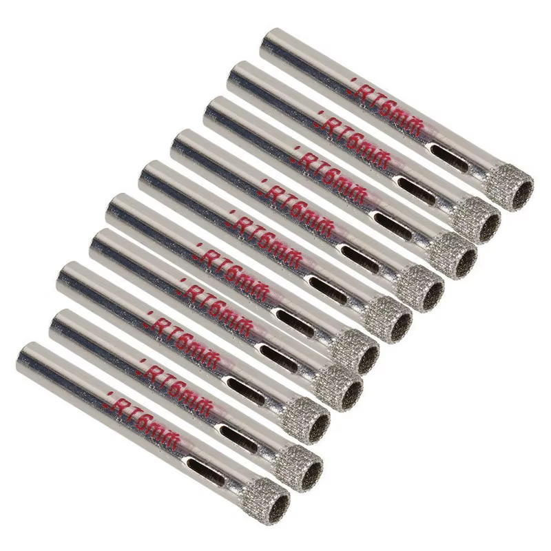 Lot de 10 forets diamantés 6/8 mm pour carrelage, outils de maçonnerie, forets diamantés pour verre,
