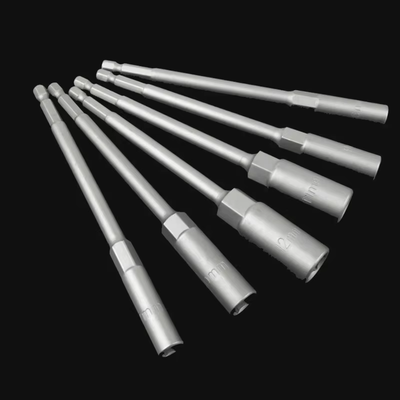 Perceuse électrique, tête de douille, boulon, écrou, tournevis, forets à percussion, adaptateur clé,