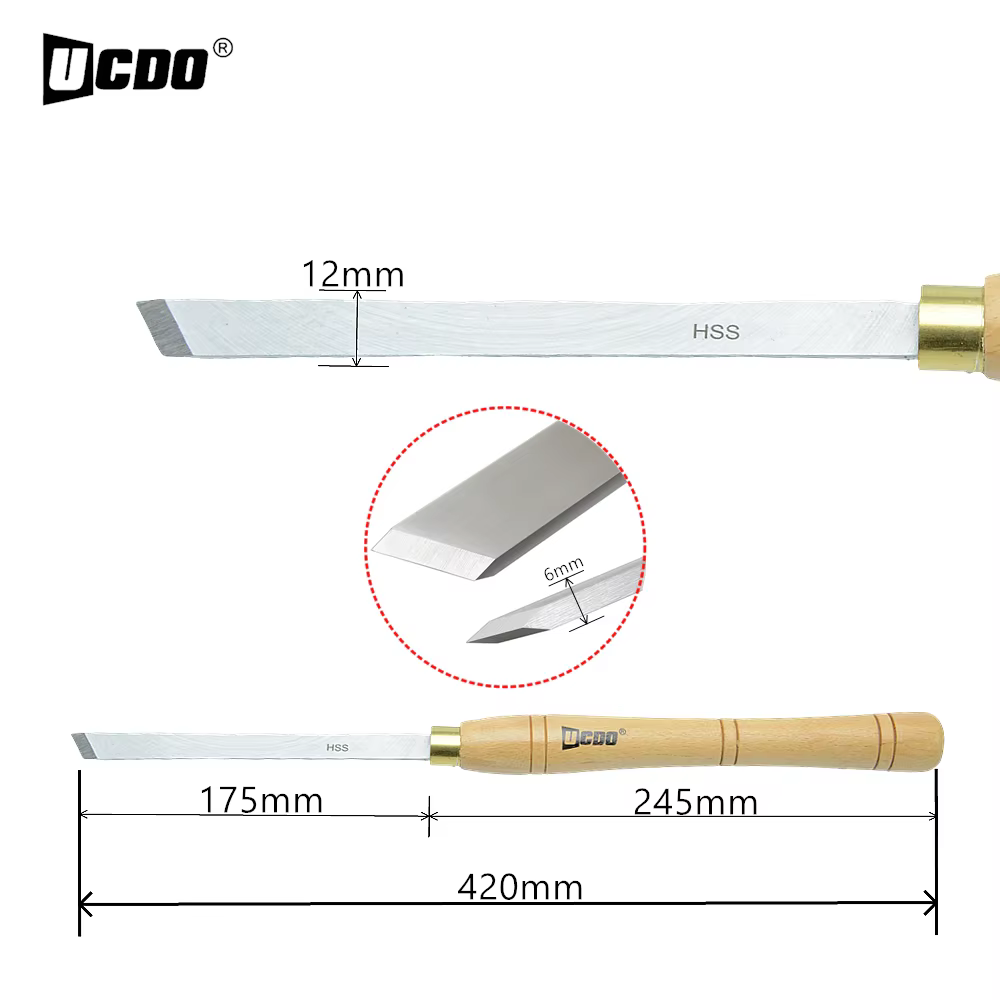 UCDO-Ciseau à biais HSS 12 et 24mm, outils de tournage de calcul, poignée de brochure avec confronti