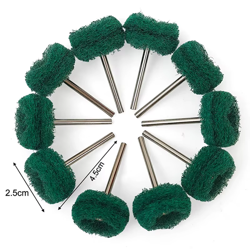 50/10 pièces Mini-brosses abrasives en nylon pour polissage, têtes de ponçage, tampons de récurage,