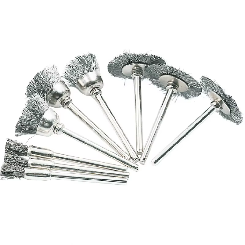Lot de 9 mini-brosses métalliques pour perceuse, outil rotatif, brosse de nettoyage, roue de décapag