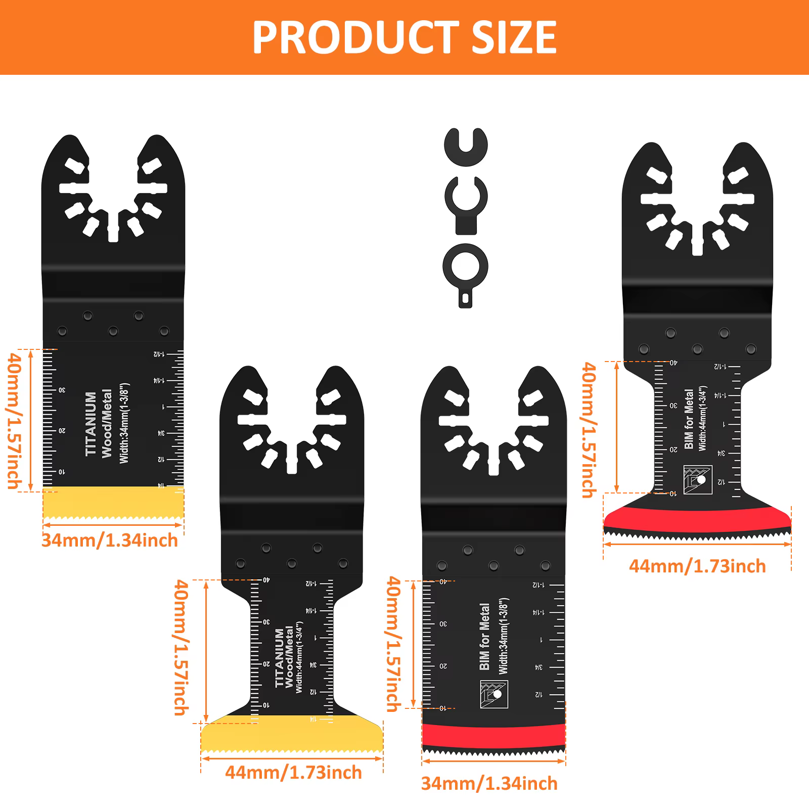Kit de lames de scie oscillantes en titane, coupe plongeante, multi-outils pour clous en métal et bo