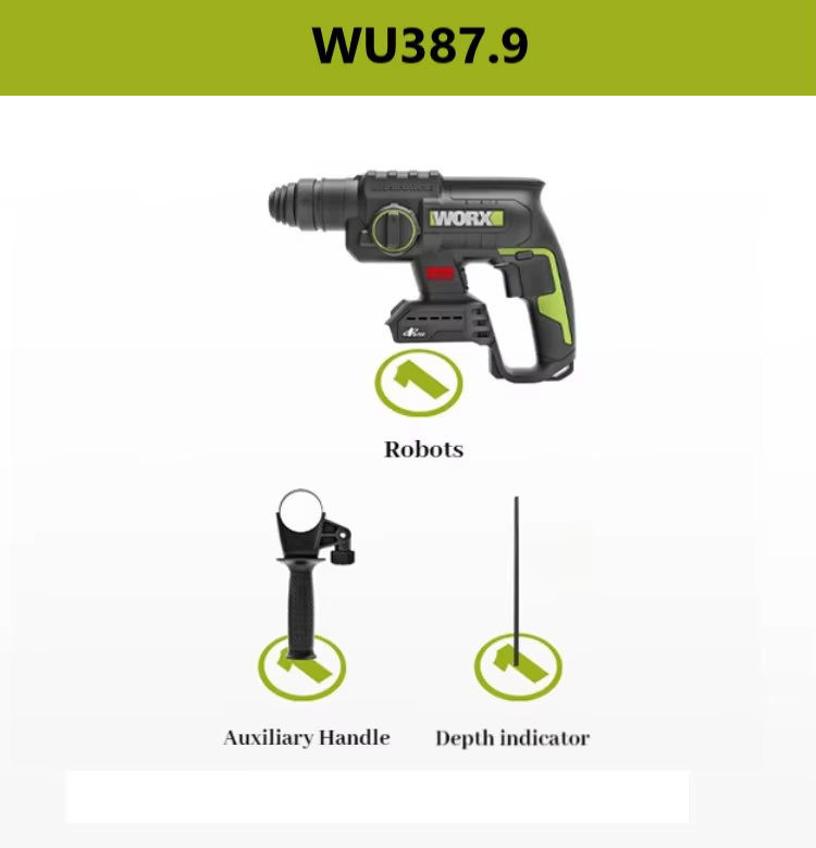 Punta X-Perceuse à percussion électrique WU387, batterie au lithium 20V, outil électrique sans fil (