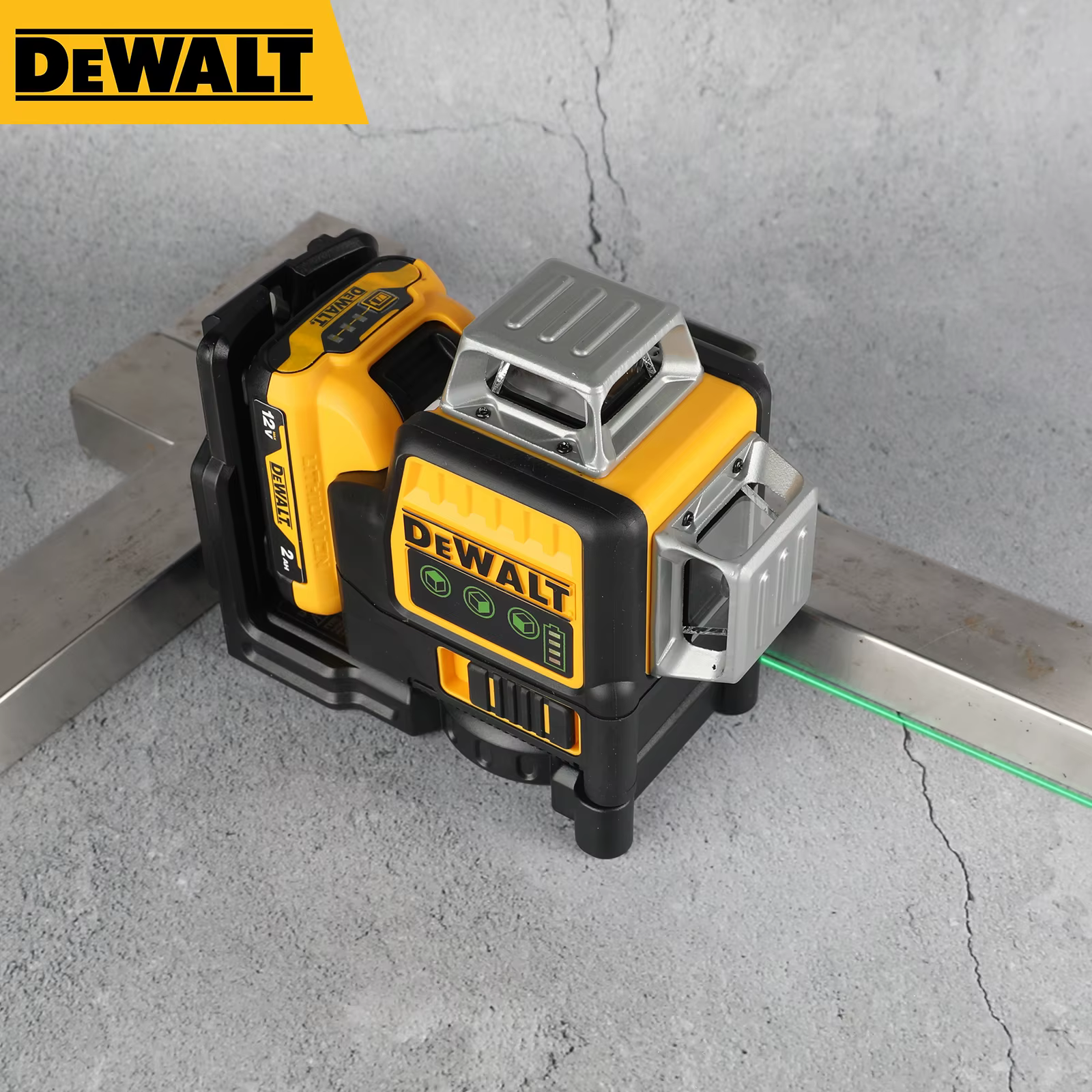 DEWALT nouveau niveau Laser vert à batterie au Lithium DW089LG 12V |   12 lignes 3 côtés 360 °   Hor