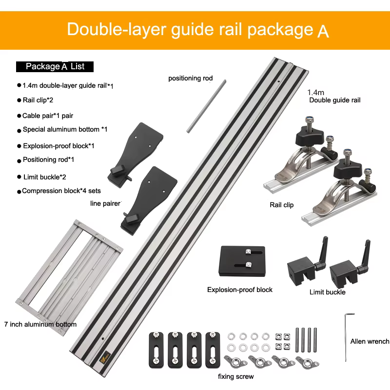 Rail de guidage universel double couche pour scie circulaire électrique, machine de gravure linéaire