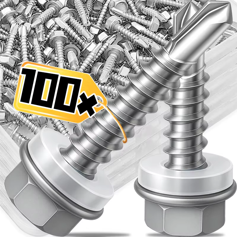 Vis autotaraudeuses hexagonales externes 20/100x, vis autoperceuses en acier inoxydable pour la fabr
