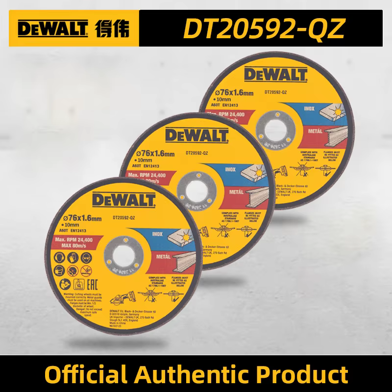 Disque de coupe DEWALT, lame de scie circulaire en résine, métal, carbone de tungstène, diamant, DT2