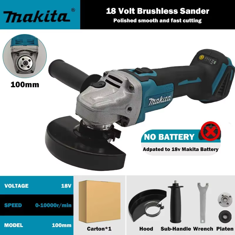 Meuleuse d'angle sans fil MAKITA DGA404 18V, 8500 tr/min, sans balais, pour la construction, la démo