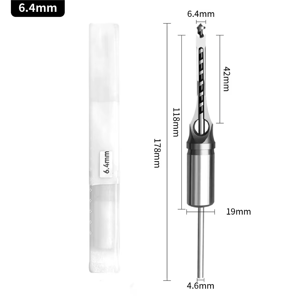 Adaptateur de perceuse à trous carrés portable 6.4/8/11/12.7/14mm pour mortaiseuse DIY