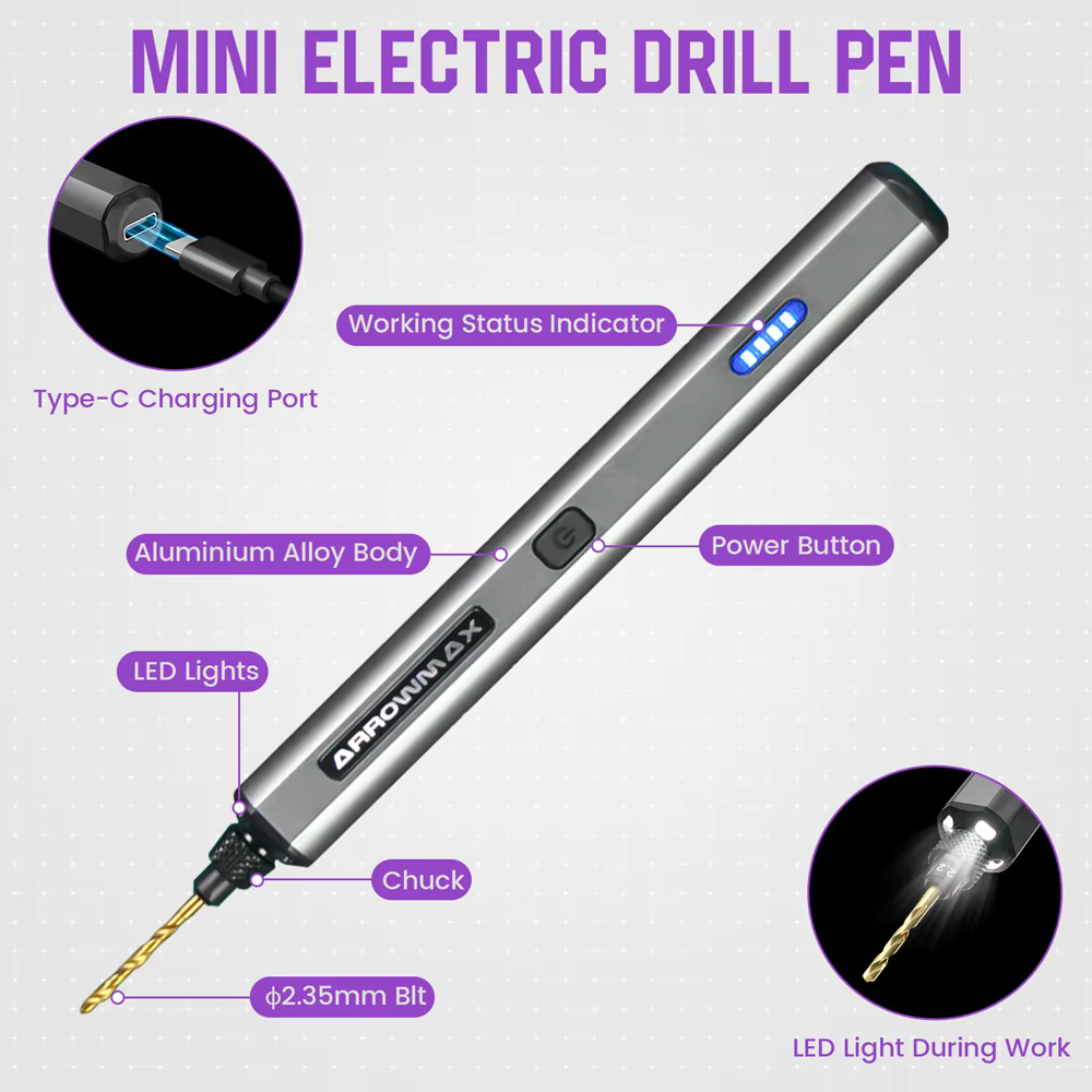 MINI perceuse électrique (SDS MINI), perceuse multi-outil sans fil à chargement USB, perceuse pour b