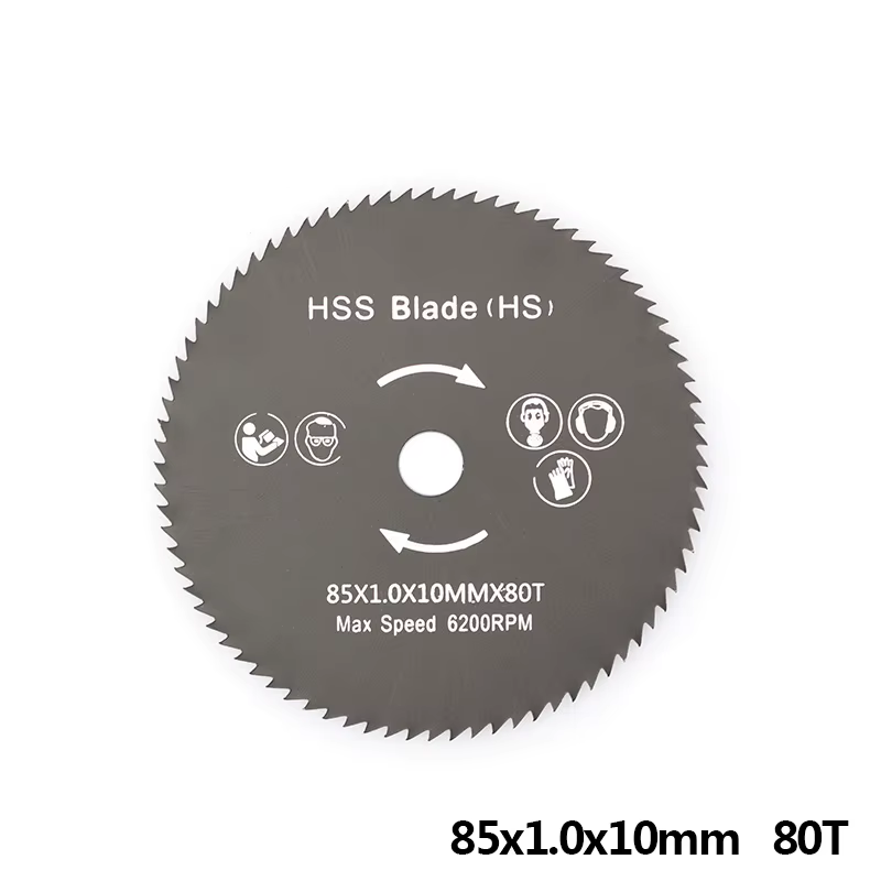 Lame de scie circulaire HSS 85mm, disque de coupe en métal 44/60/72/80T, Mini lame de scie pour ouve