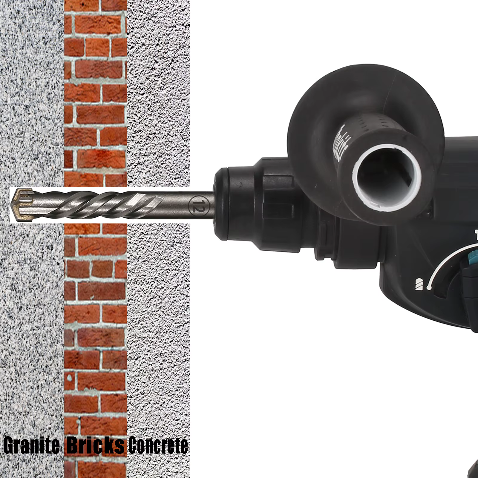 Tête de coupe transversale pour béton SDS Plus, 4-12mm, marteau à double tarière, bloc de brique mur