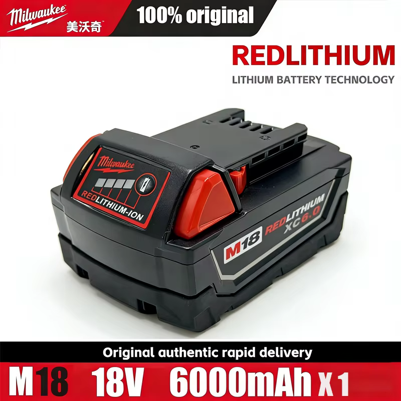 Perceuse sans fil Milwaukee M18 à couple élevé 100 % originale, batterie REDLITHIUM XC6.0 6.0Ah pour