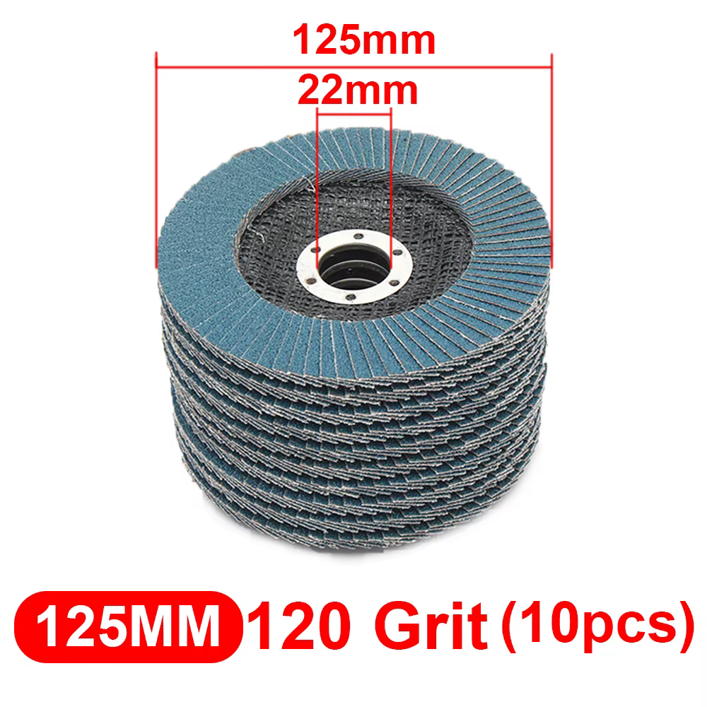 10 pièces 5 "125mm meuleuse d'angle disques de ponçage 40/60/80/120 grain meule disques à lamelles m