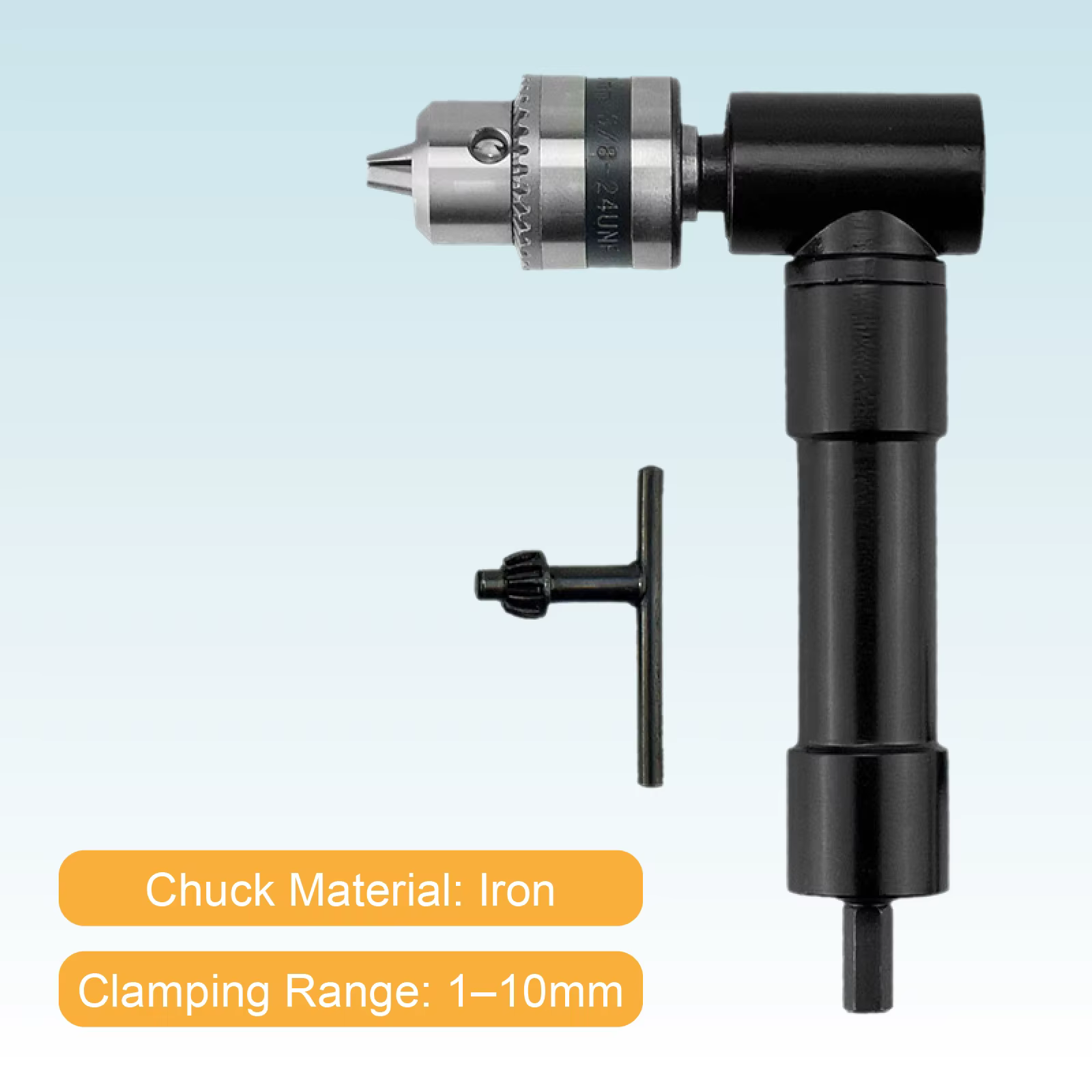 Adaptateur de Perçage Angle Droit 90° Mandrin 0.8-10mm Outil pour Espaces Étroits Mandrin à 3 Mors a