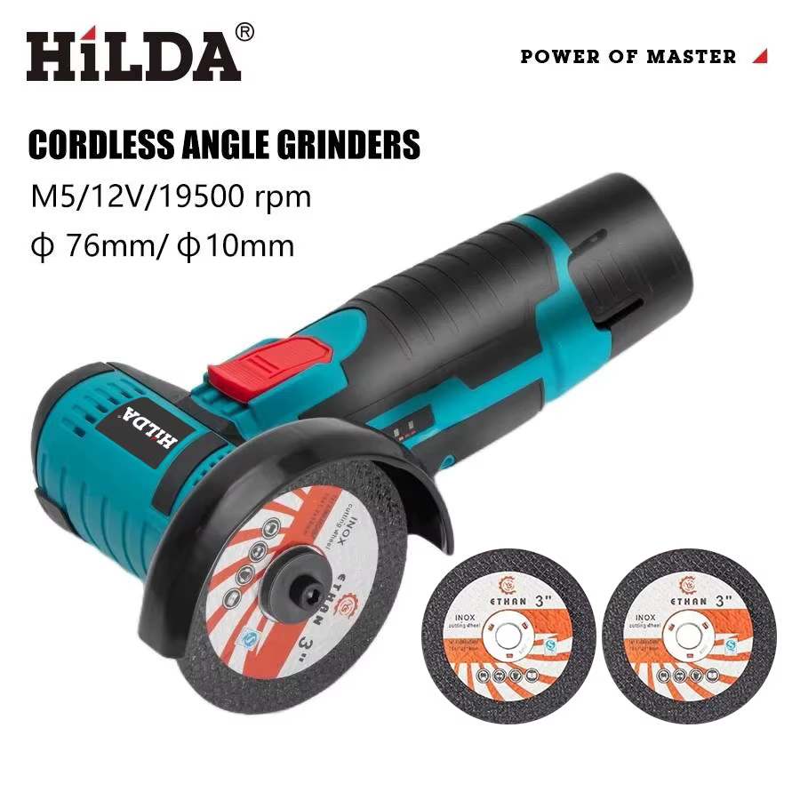 HiLDA 12V/3 Pouces Lithium Électrique Angle Grinder Mini Petit Ménage De Poche Machine De Découpe Po
