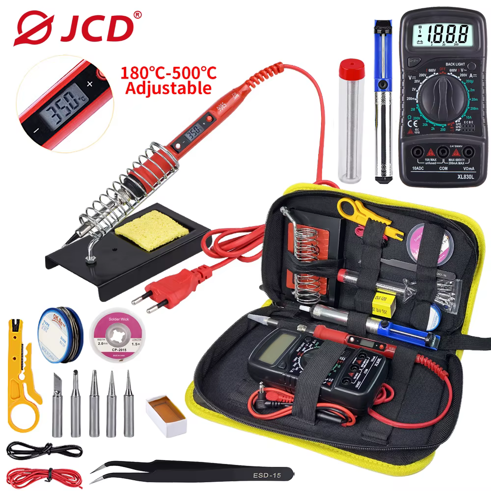 JCD-Kit de fer à souder électrique numérique, température réglable, outil de soudage, chauffage en c
