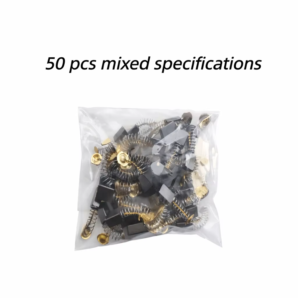 50 brosses en carbone robustes, ensemble de brosses de moteur à base métallique, kit de pièces de re