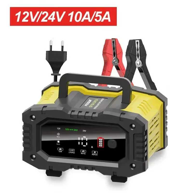 FOXSUR 20A/10A chargeur de batterie de moto de voiture 12V/24V chargeur intelligent Lithium AGM GEL 