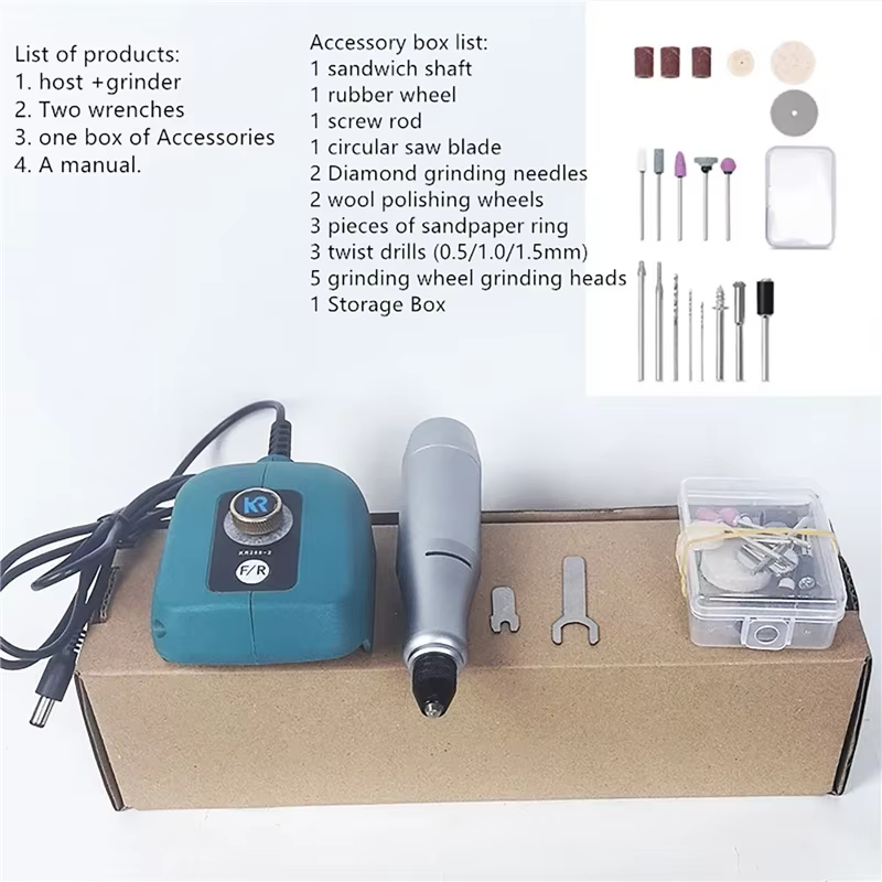 Meuleuse électrique, Mini perceuse, Kit d'outils rotatifs, stylo de gravure pour le travail du bois,