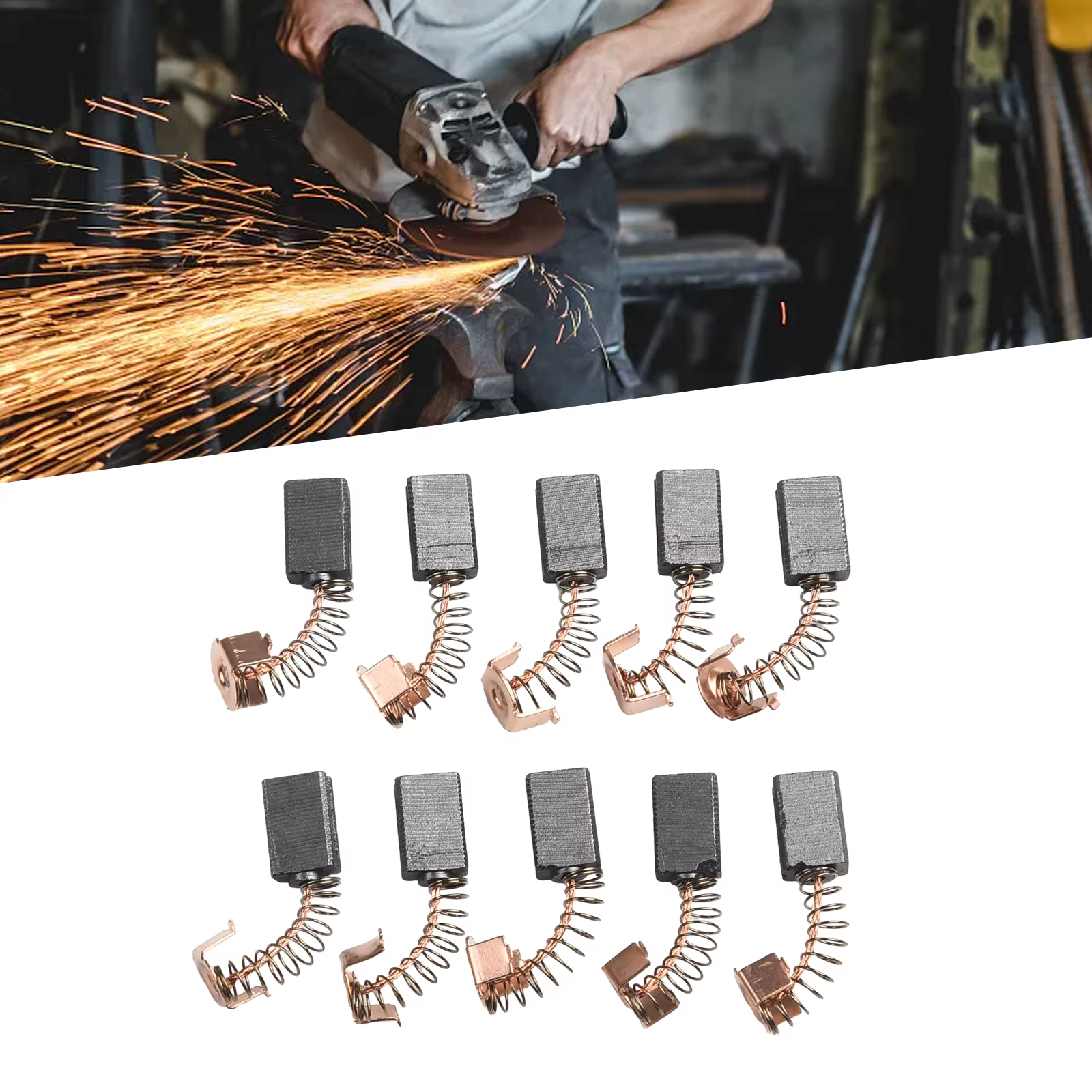 Lot de 10 balais de charbon 5x8x12mm pour meuleuse d'angle G720, pour le remplacement des balais de 