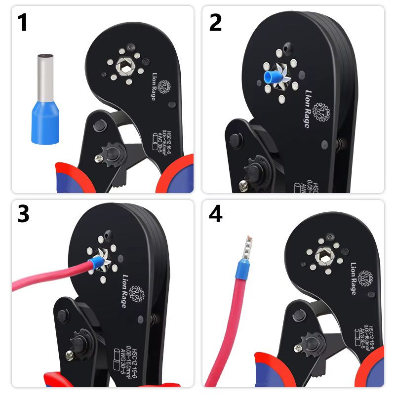 Outil de sertissage de bornes tubulaires, petites pinces HSC12 16-6, kit de fixation électrique de p