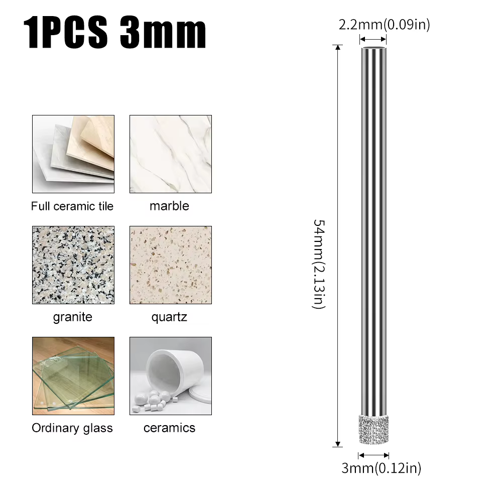 1 pièce Scie cloche diamantée 3-55mm pour verre, marbre, granit, pierre, carrelage, céramique, foret