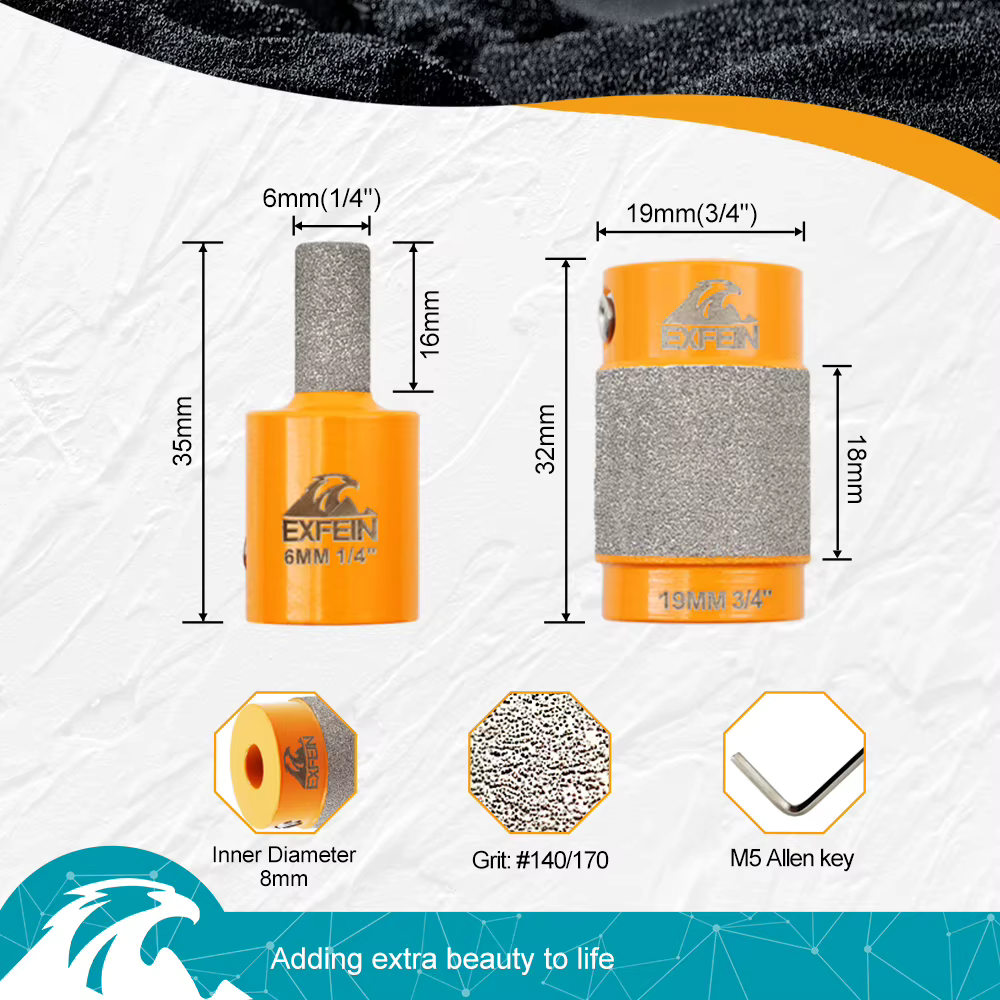 Kit d'embouts de meulage diamantés pour verre, pour la création de motifs DIY sur vitraux, carreaux 