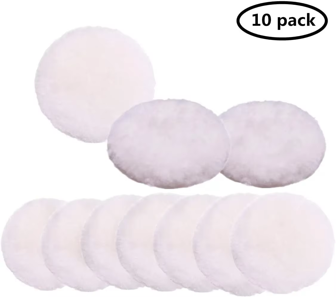 Tampon de polissage en laine 3-7 pouces, tampons de polissage en peau de mouton douce avec crochet e