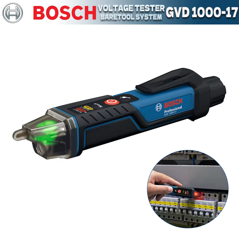 Testeur de tension sans contact professionnel BOSCH GVD1000-17, étanche IP67, auto-test, détecteur d