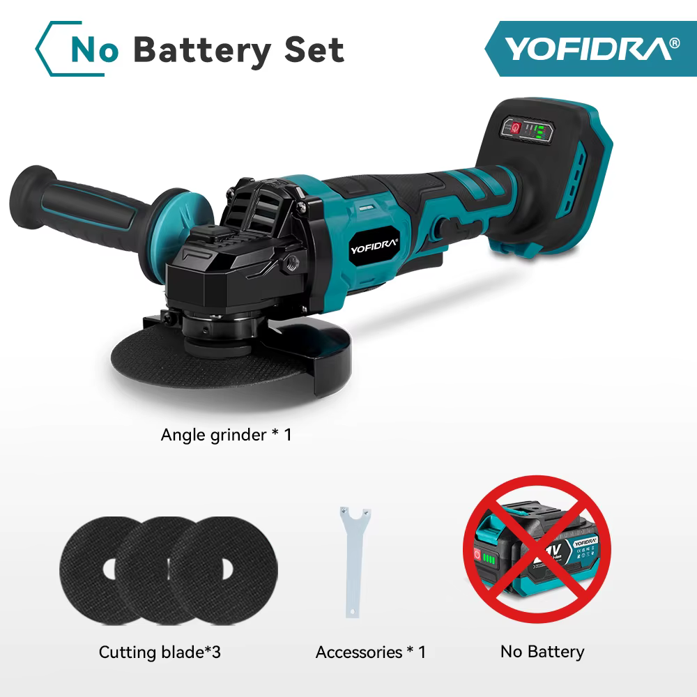 YOFIDRA 125mm meuleuse d'angle sans brosse 3 vitesses coupe efficace polissage outil de travail du b
