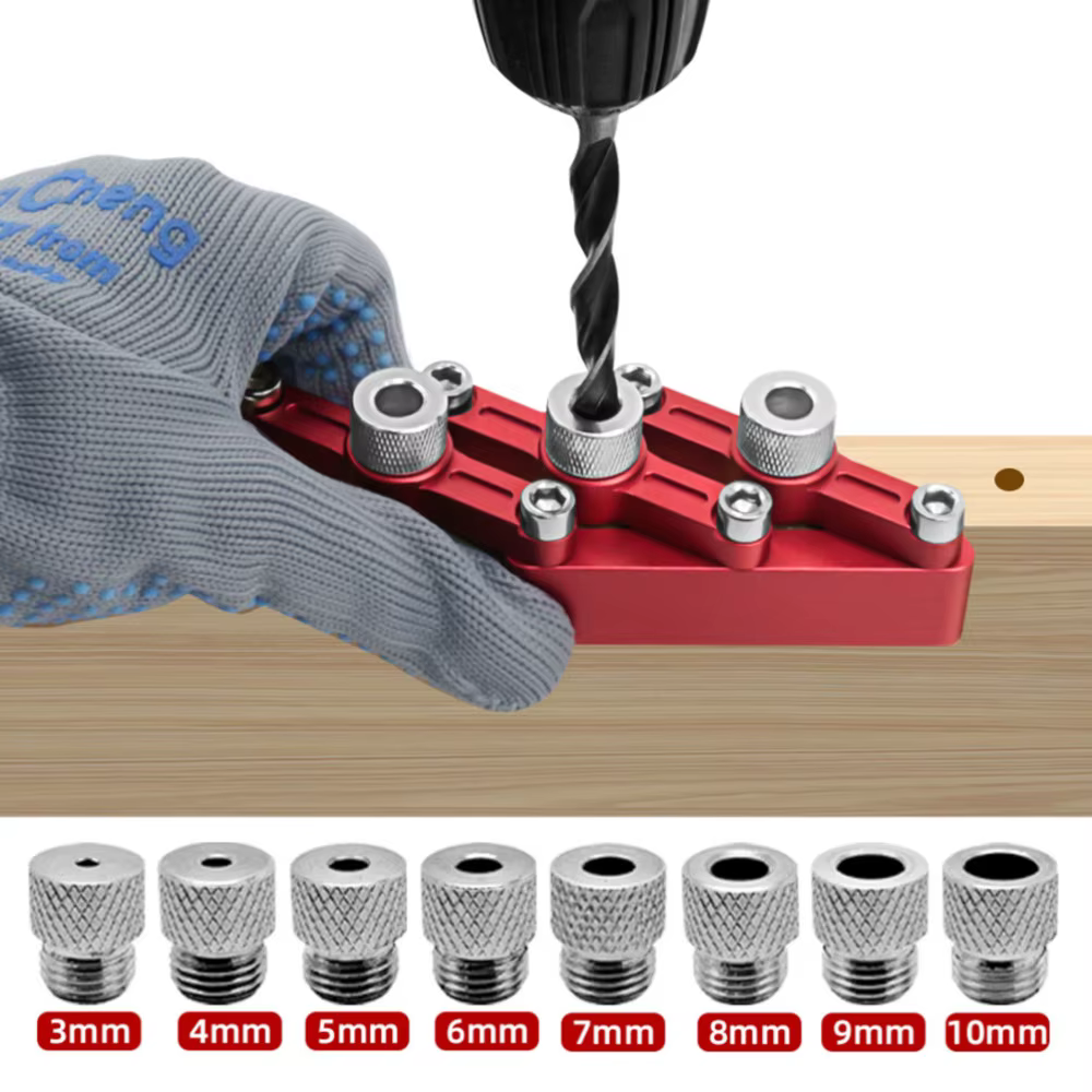 Guide de perçage de trou de menuiserie, gabarit de cheville à centrage automatique, travail de calcu