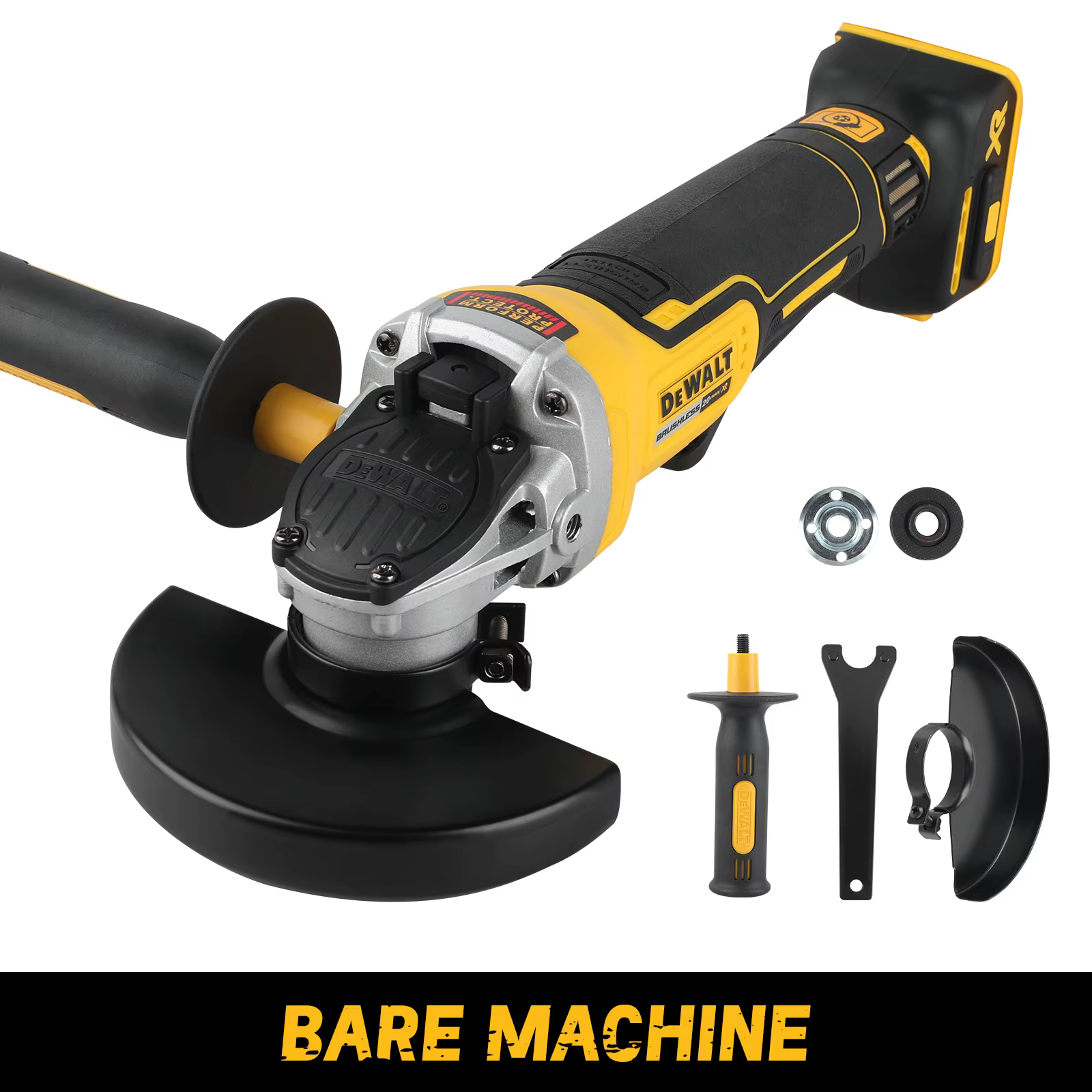 Meuleuse d'angle sans fil DEWALT DCG406 20V MAX XR, 125 mm, sans batterie ni chargeur - Machine effi