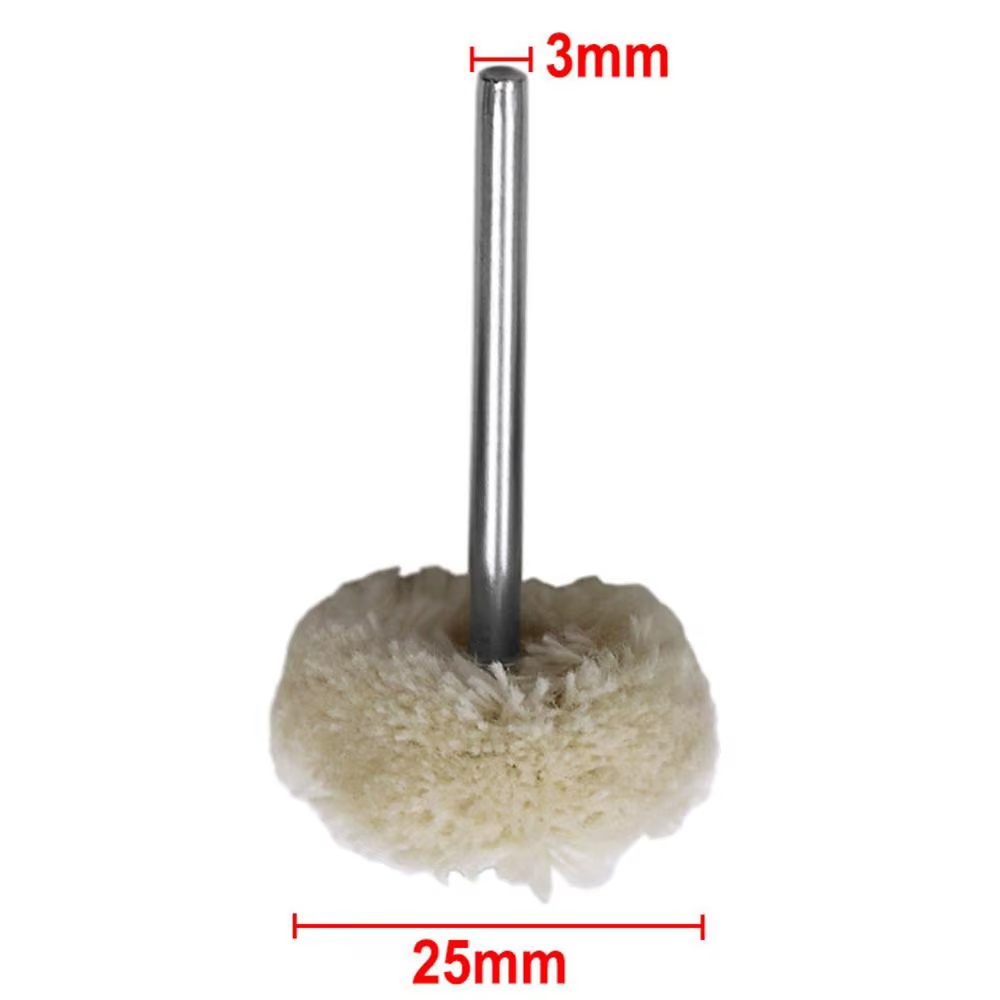 STONEGO 10 pièces tête de polissage de roue en laine avec tige de 3mm pour le polissage de bijoux mé