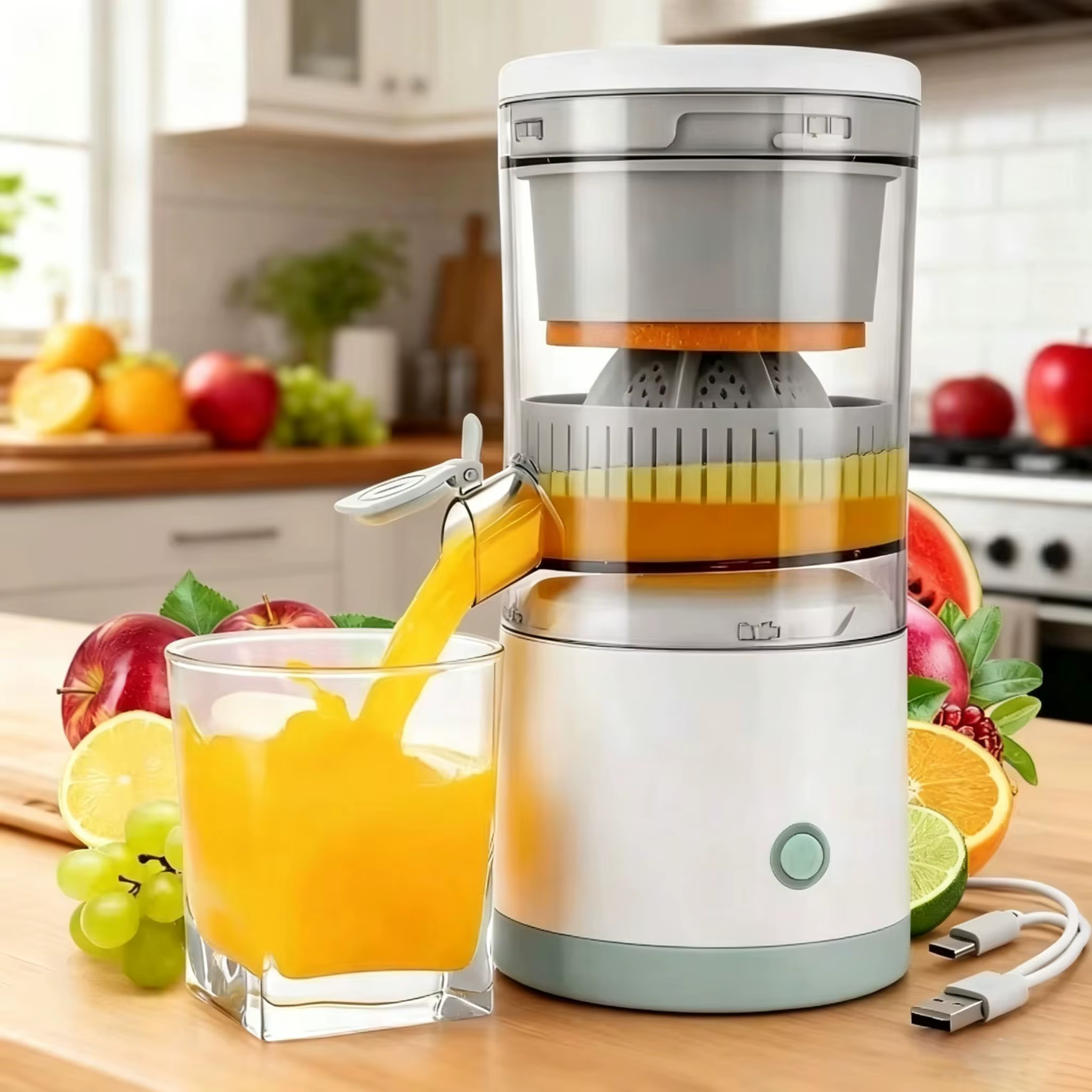 Extracteur de jus portable entièrement automatique pour fruits, presse-agrumes domestique automatiqu