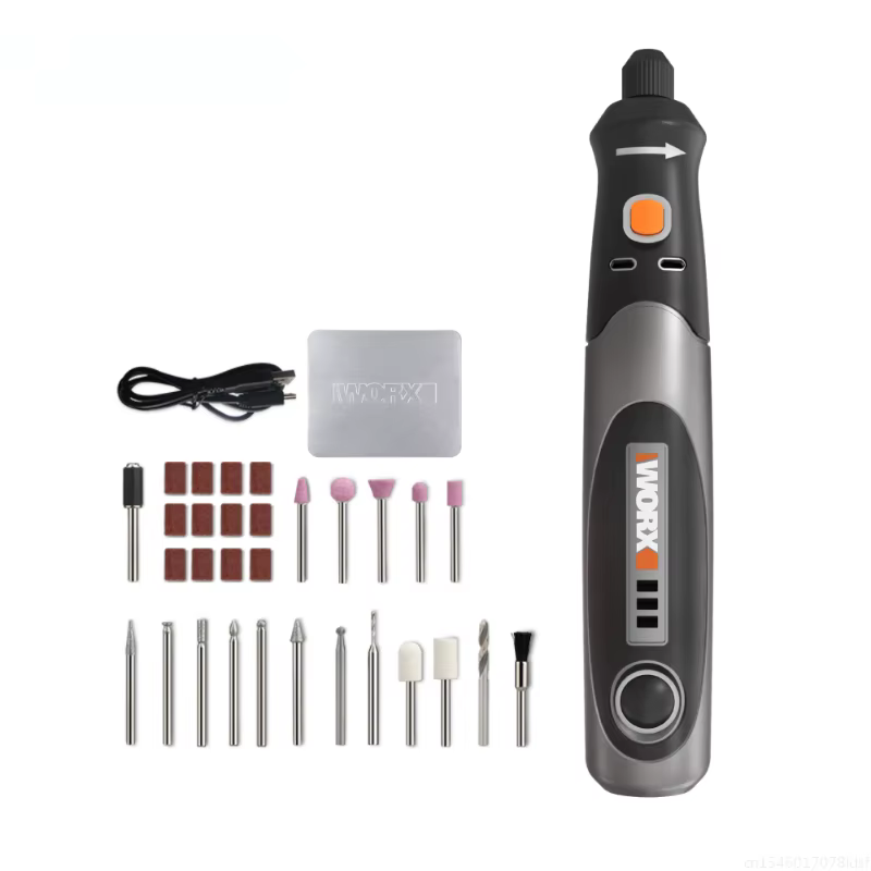 Outil rotatif Worx 4V WX750, mini machine de gravure, de meulage et de polissage sans fil, rechargea