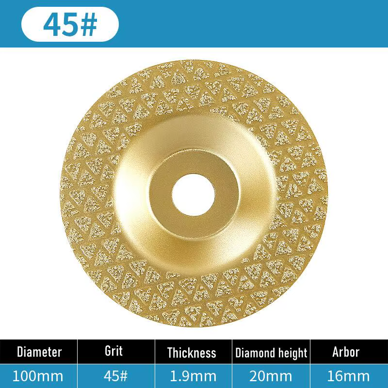1 pièce/3 pièces 45/60/100 # Plaque de meulage de bol étoile de diamant brasé, utilisation humide